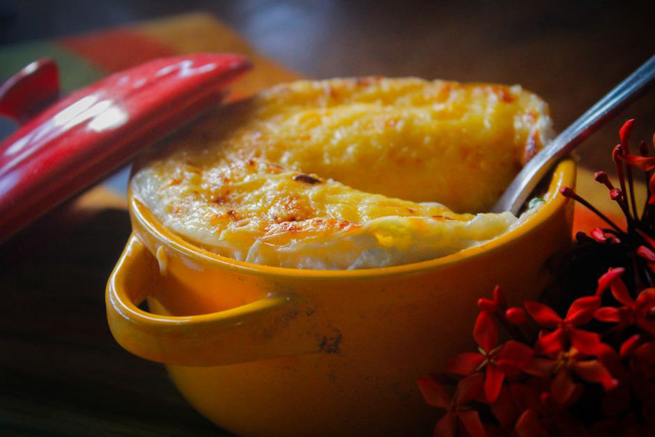 Überbackenes Käsefondue