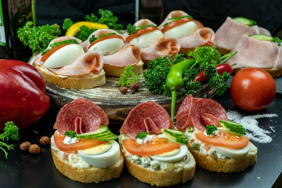 Feine Schinkensandwiches